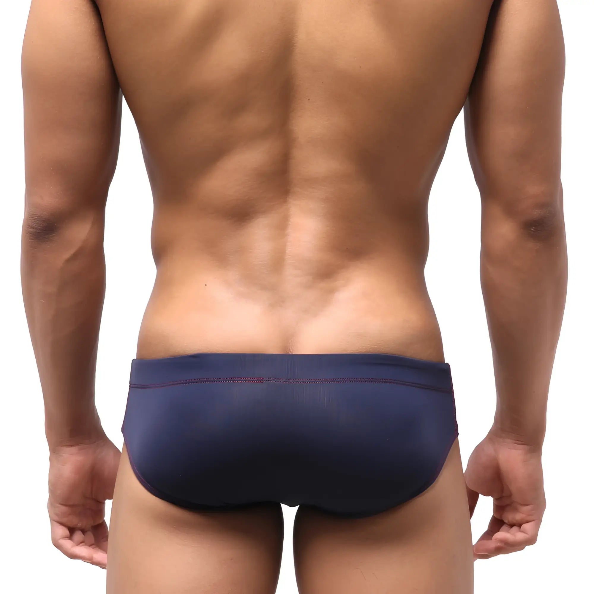 Navy blue metro male wear harbour swim bikini 4917-29 with subtle textured finish and matching waistband stitching