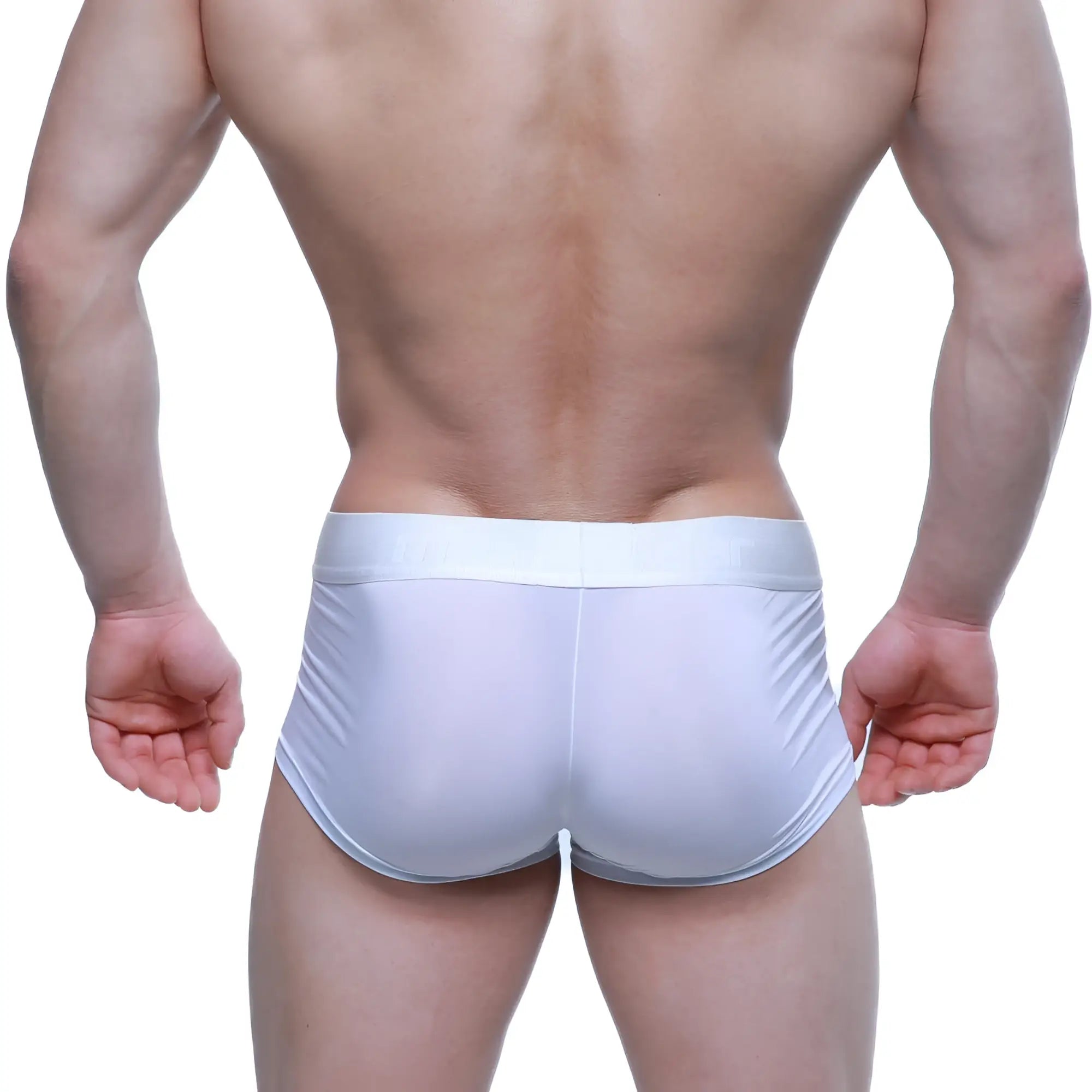 White form-fitting briefs metro male wear hincapie trunk 2129-00 with smooth stretchy fabric and subtle elastic waistband