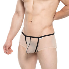 MetroMaleWear Hongos trunk nude 2126-74 beige mesh briefs with black trim and supportive form-fitting design
