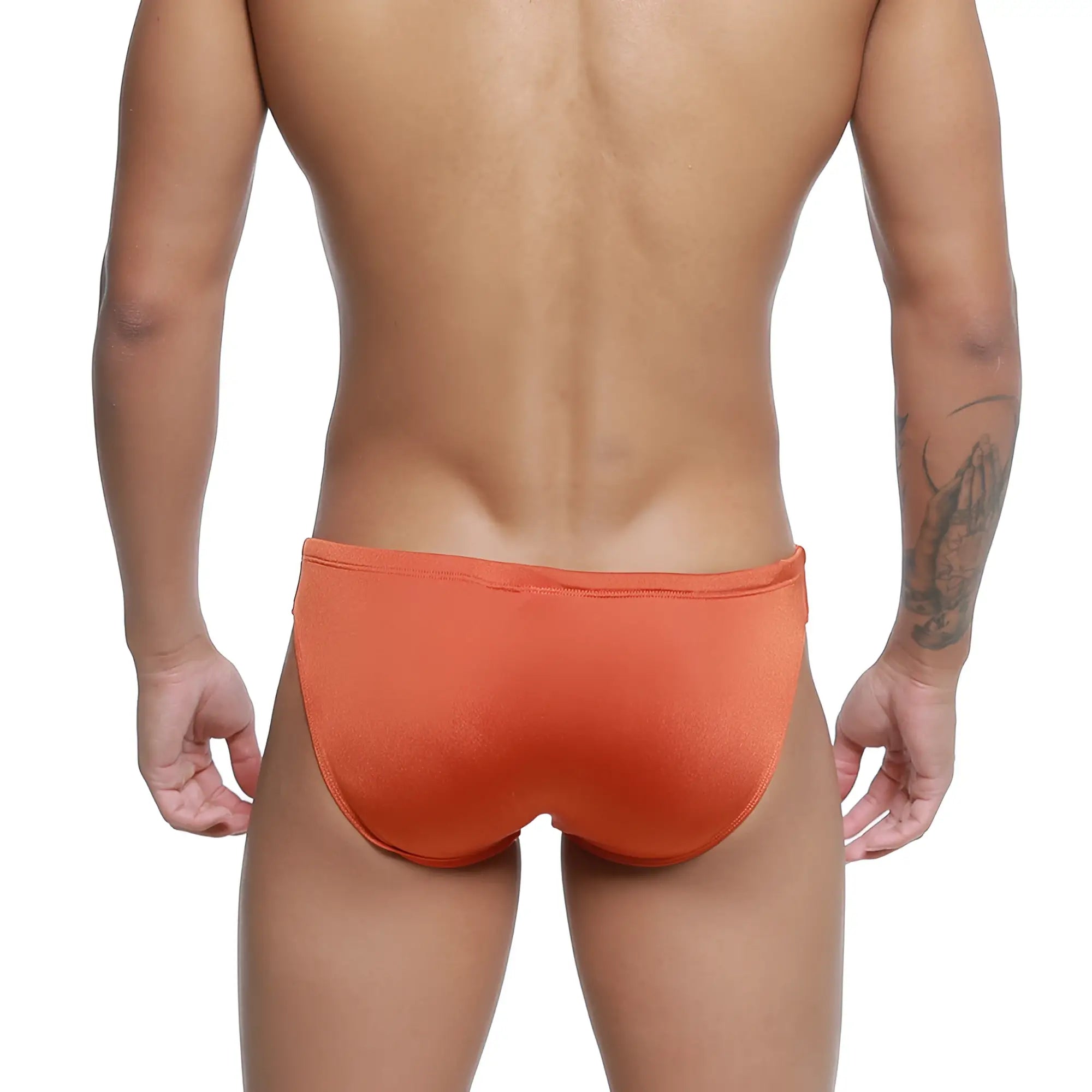 Orange metroMaleWear hunter swim brief ochre 4977-13 with smooth form-fitting fabric and snug waistband