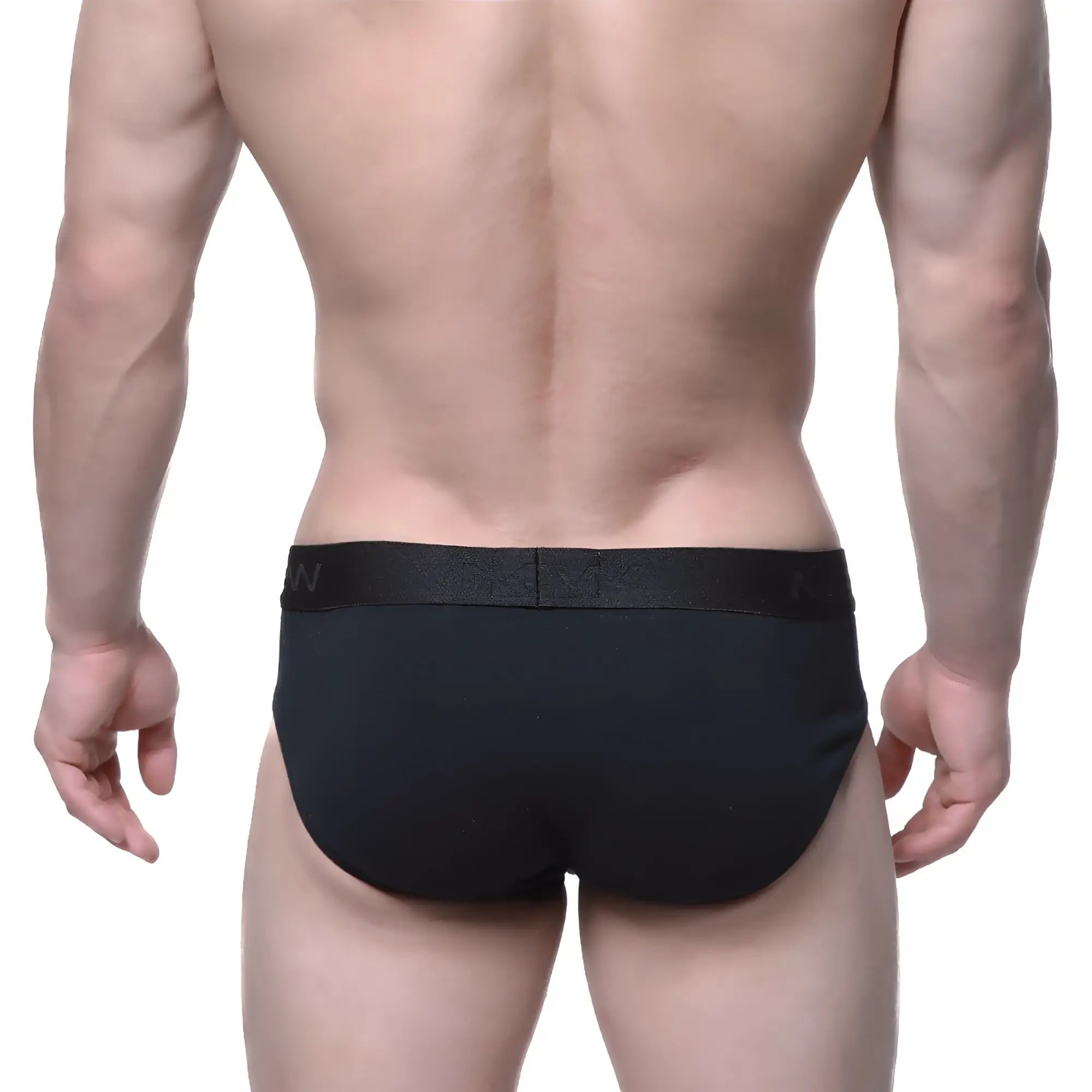 Black briefs with matching elastic waistband and subtle branding by MetroMaleWear Intenso Brief 5006-19 in black