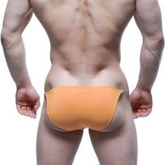 MetroMaleWear invisible bikini orange athletic briefs with smooth form-fitting fabric and subtle elastic waistband