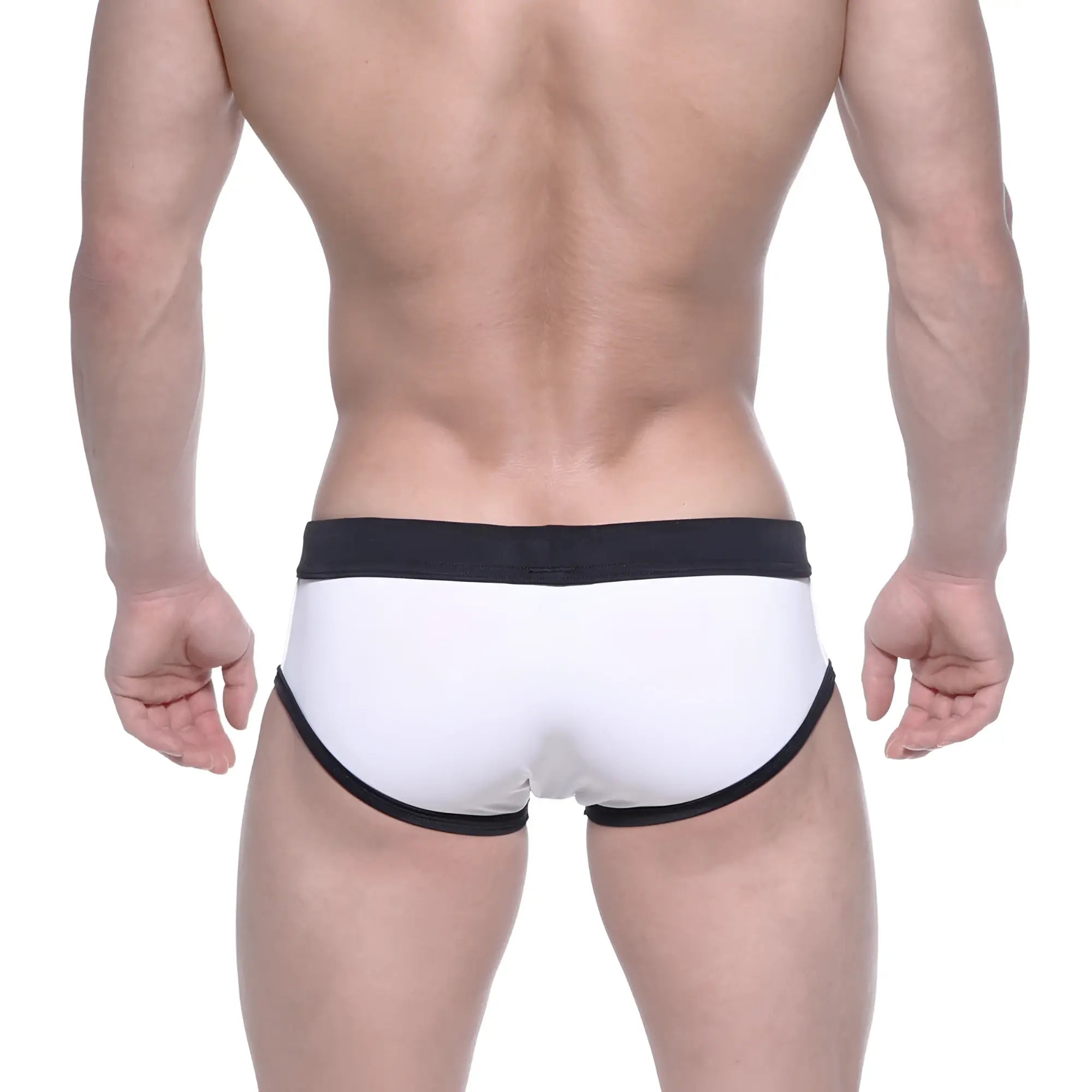 MetroMaleWear Italy flag swim briefs 4960-40 white briefs with black trim designed for swimming and beachwear
