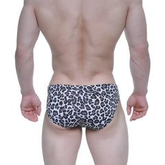 Black and white leopard print swim trunks metro male wear jaguar bikini 5103-m72 for stylish beachwear