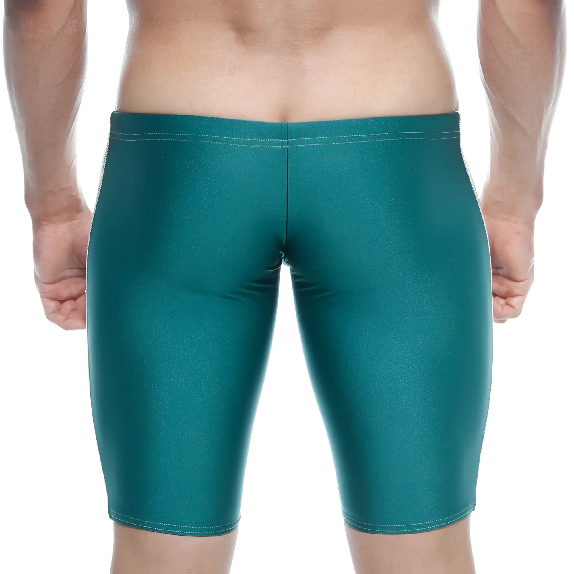 Tealmale wear jammer swim boxer green 4904-07 shiny teal form-fitting swim trunks with subtle textured finish