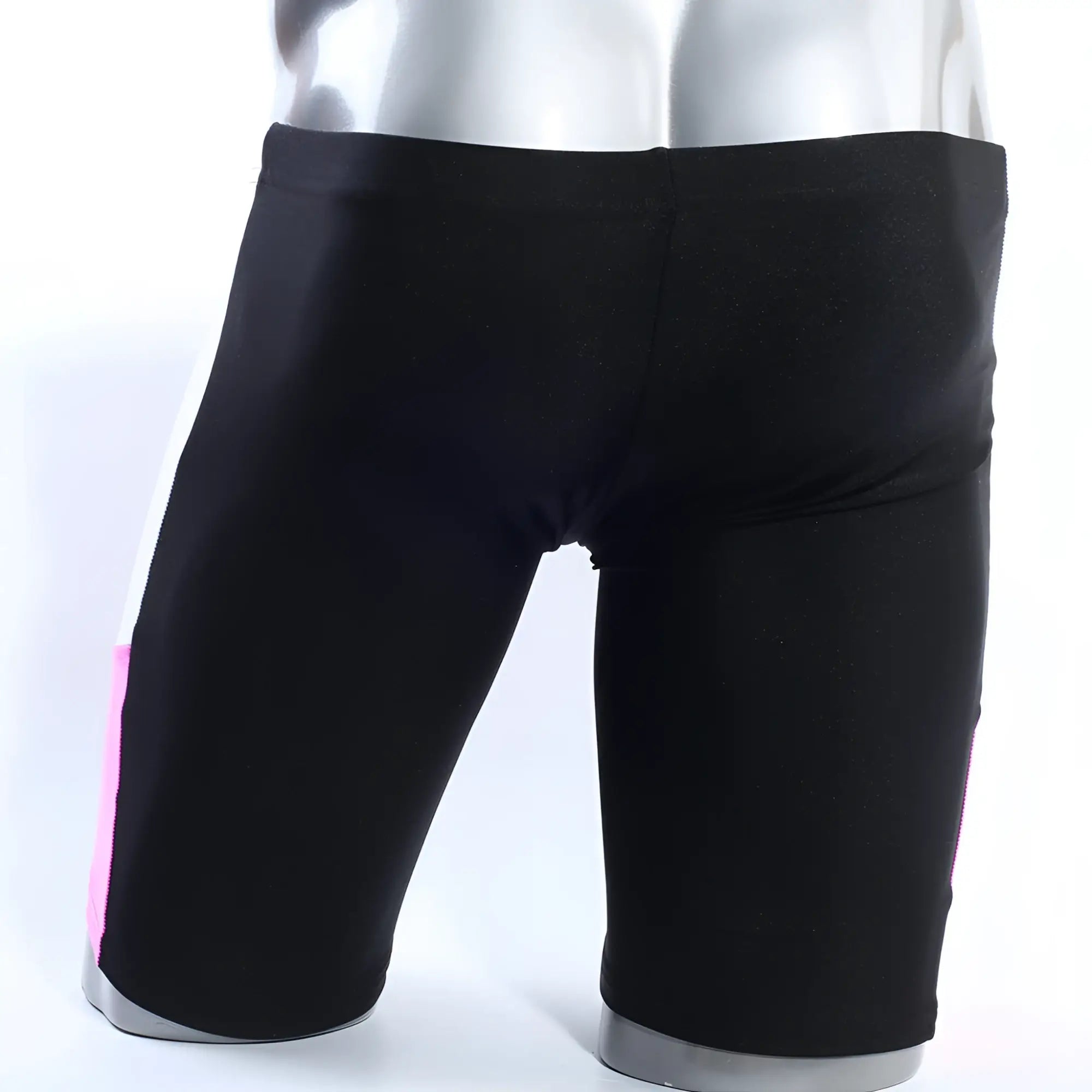 Metro male wear jammer swim boxer black with pink side stripe designed for swimming and water activities