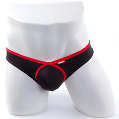 MetroMaleWear Lasso bikini briefs in black and red with bold contrast design for men’s comfortable daily wear
