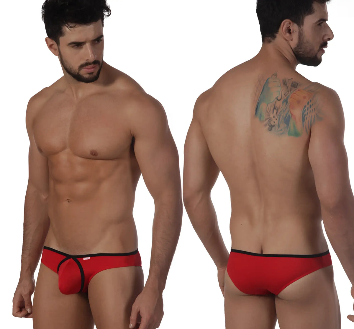 Red men’s briefs with black trim from metromalewear lasso bikini crimson 2009-12 featuring a sleek design