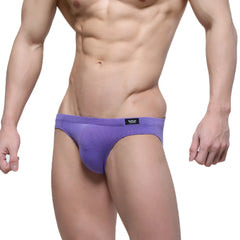 Metro male wear lavender bikini 5103-m19 purple textured briefs with a black logo on the waistband