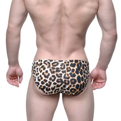 MetroMaleWear leo bikini 5103-M75 leopard-print swim trunks with bold black and tan pattern for men’s beachwear