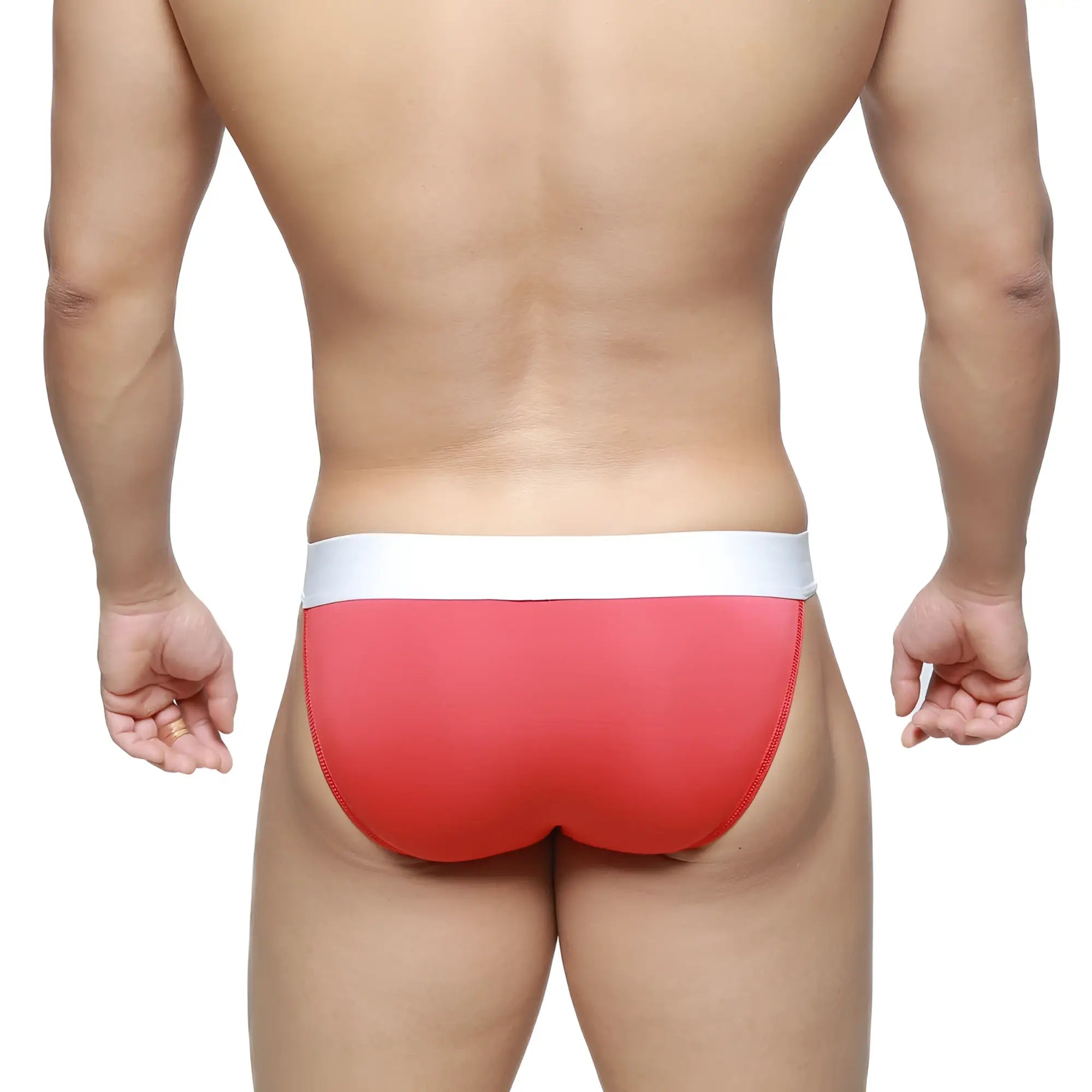 MetroMaleWear M2W Pocket Bikini red athletic briefs with smooth form-fitting design and comfortable fabric
