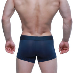 Navy blue athletic briefs with solid waistband by metromalewear featuring breathable fabric for active use