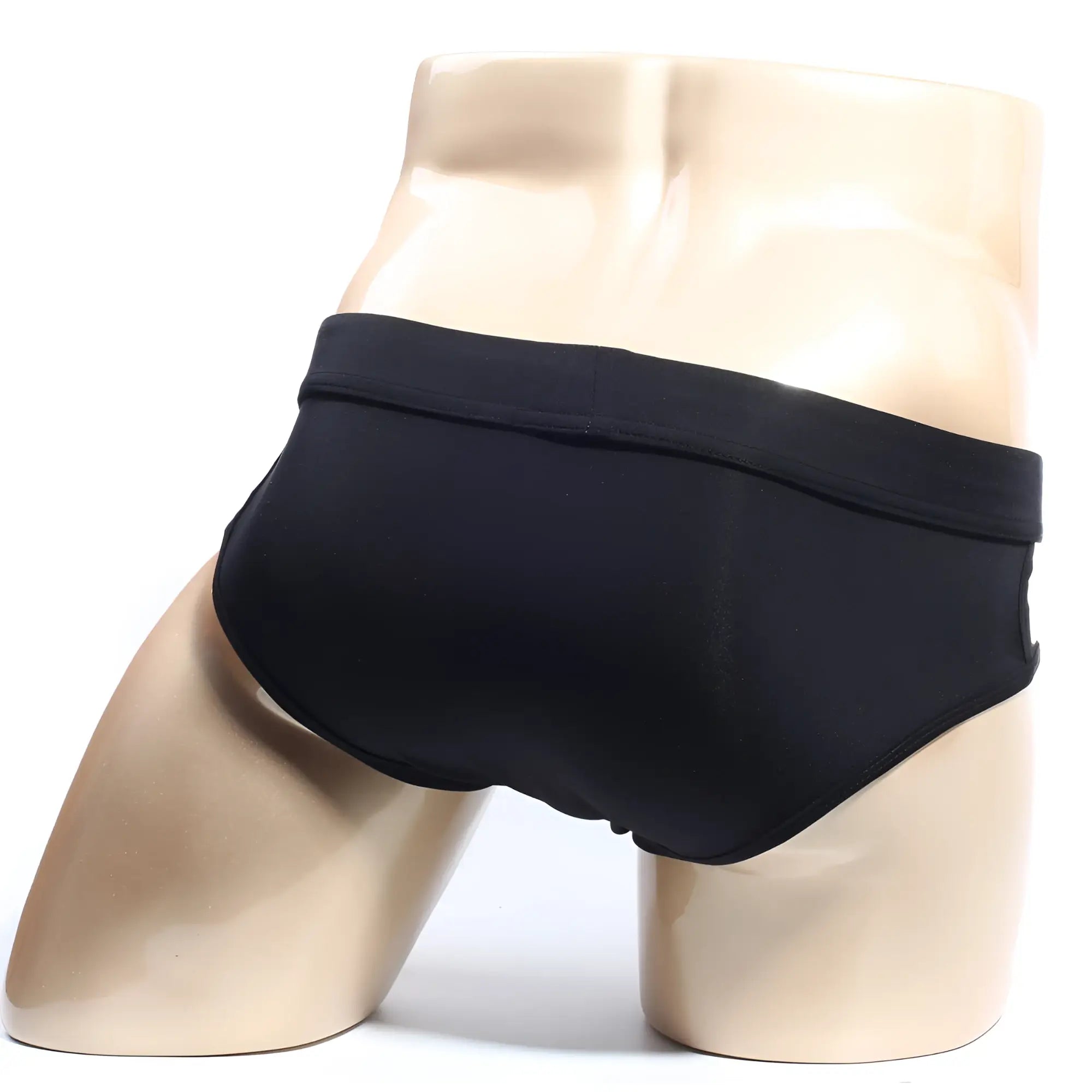 MetroMaleWear Malibu Brief black 6625-20 smooth form-fitting briefs with simple elastic waistband front view