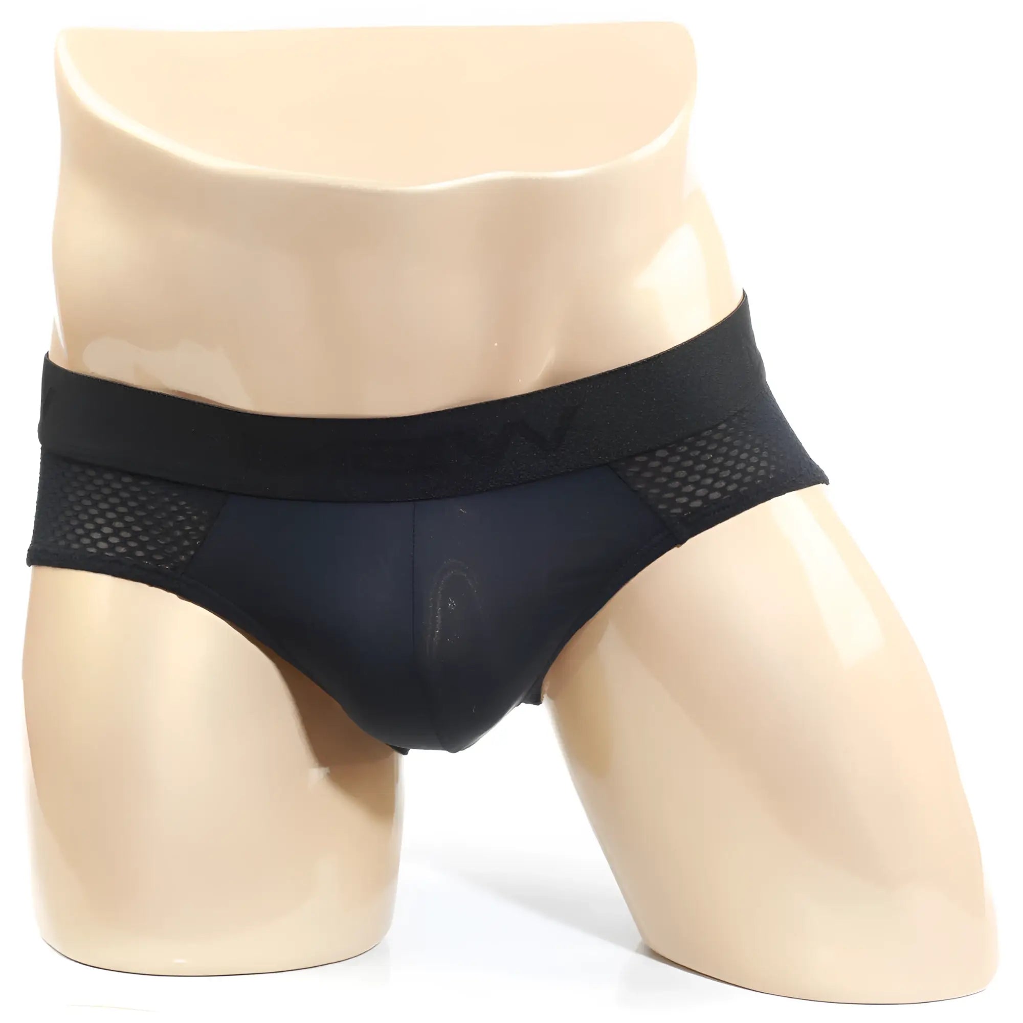 MetroMalewear matrix brief black 5003-50 black men’s briefs with solid waistband and mesh side panels