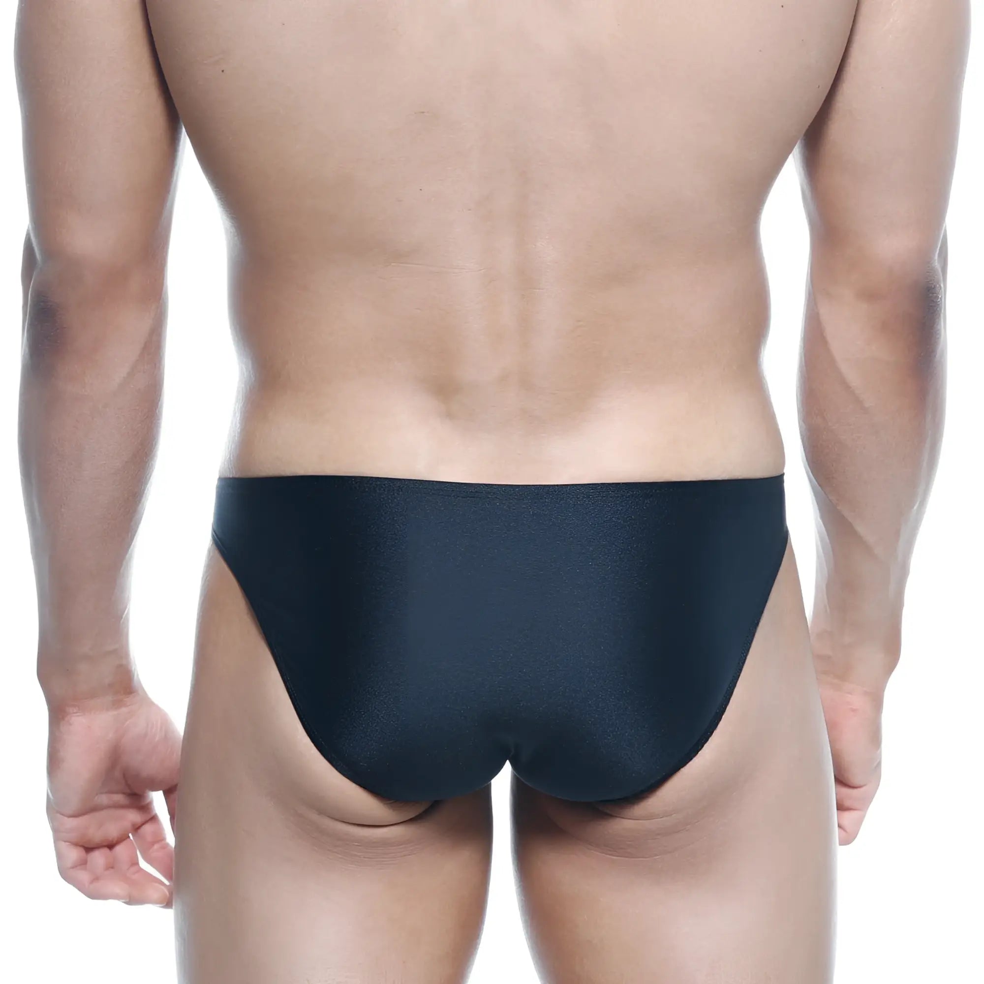 MetroMaleWear max bulge bikini black swim trunks with sleek, smooth, and form-fitting design for men