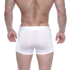 MetroMaleWear Max Bulge white boxer briefs with smooth form-fitting fabric and subtle waistband branding