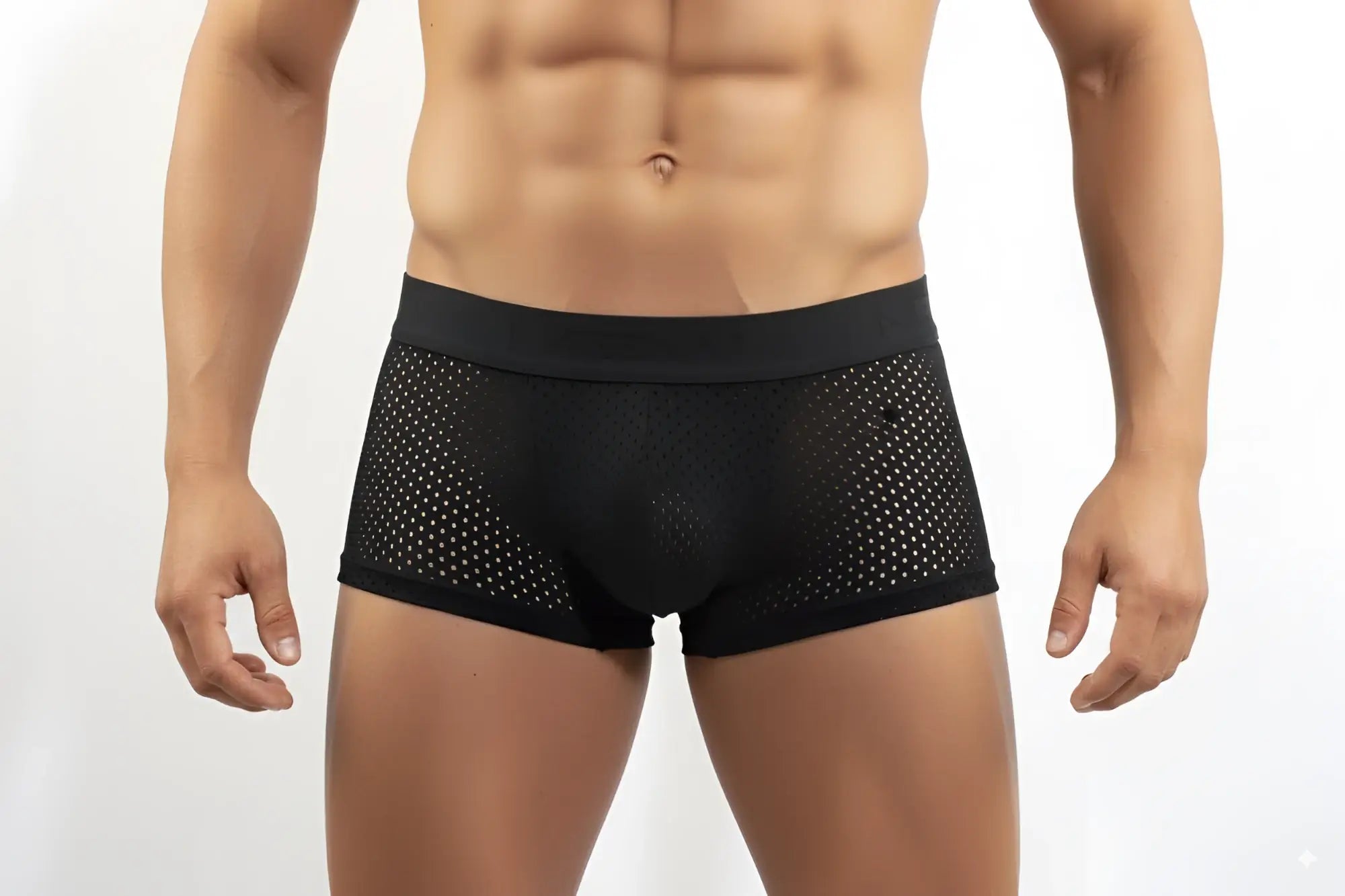 MetroMaleWear MAX mesh boxer black 3013-75 with breathable black mesh fabric and solid waistband for comfort
