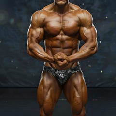 A pair of black and gray camouflage athletic briefs from metromalewear basic competition suit camo 4974-71