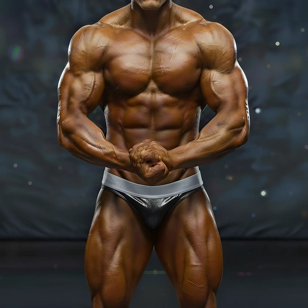 MetroMaleWear MetroMuscleWear DIY competition suit silver shiny silver metallic briefs with sleek form-fitting design