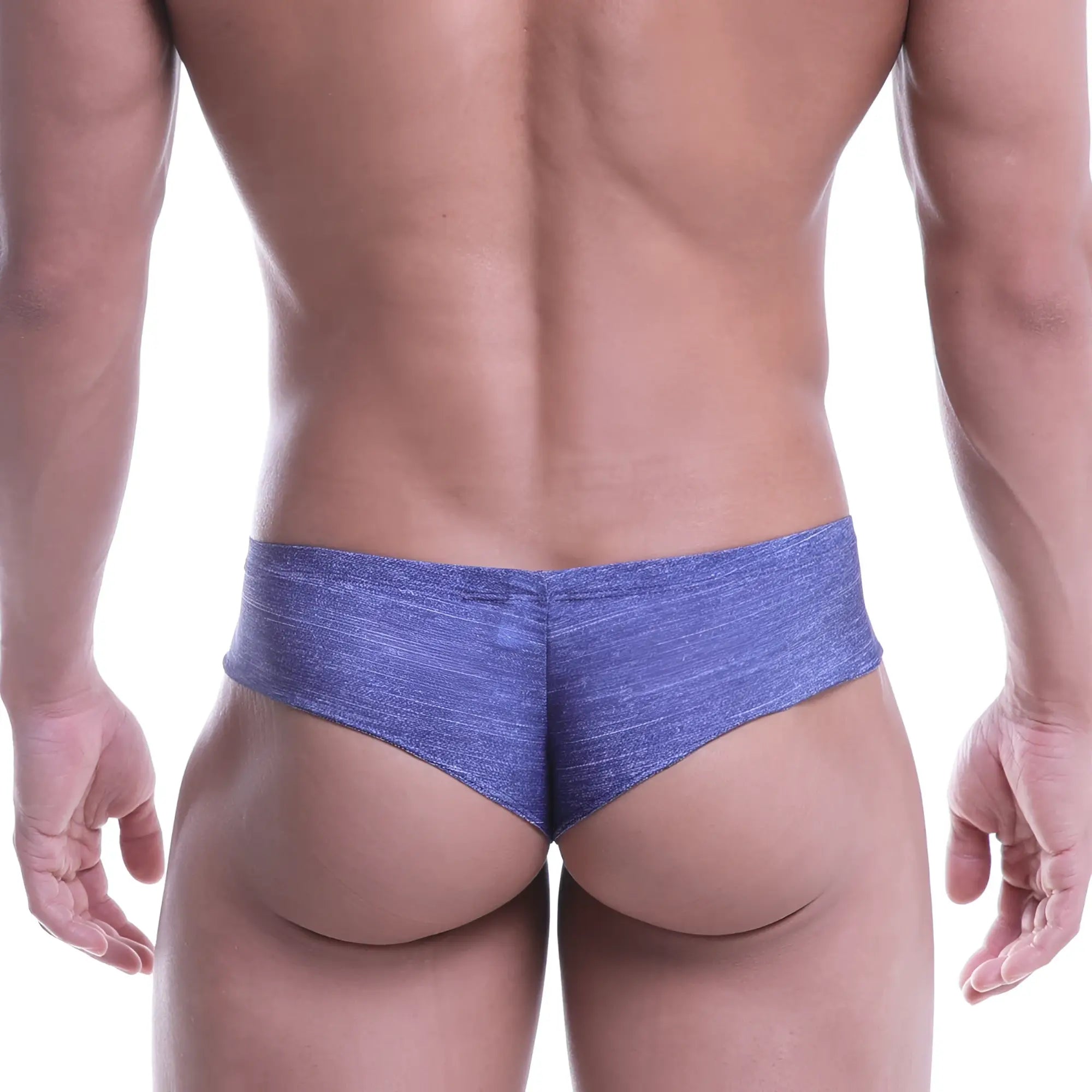 Blue heathered fabric briefs by metromalewear micro cheek denim 2027-60 offering comfort and style