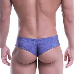 Blue heathered fabric briefs by metromalewear micro cheek denim 2027-60 offering comfort and style
