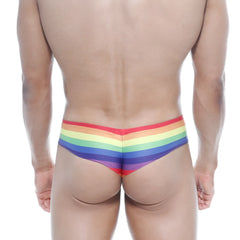 MetroMaleWear micro cheek rainbow 2027-04 rainbow-striped men’s briefs with a snug, form-fitting design