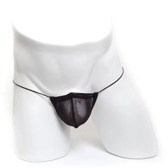 Metro malewear microfiber black mesh thong with thin elastic straps designed for comfortable everyday wear