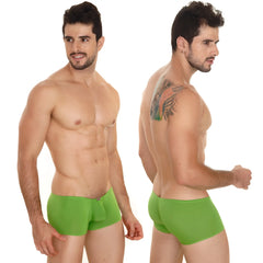 Bright green MetroMaleWear Minimo boxer briefs with smooth stretchy fabric and centered pouch design for men