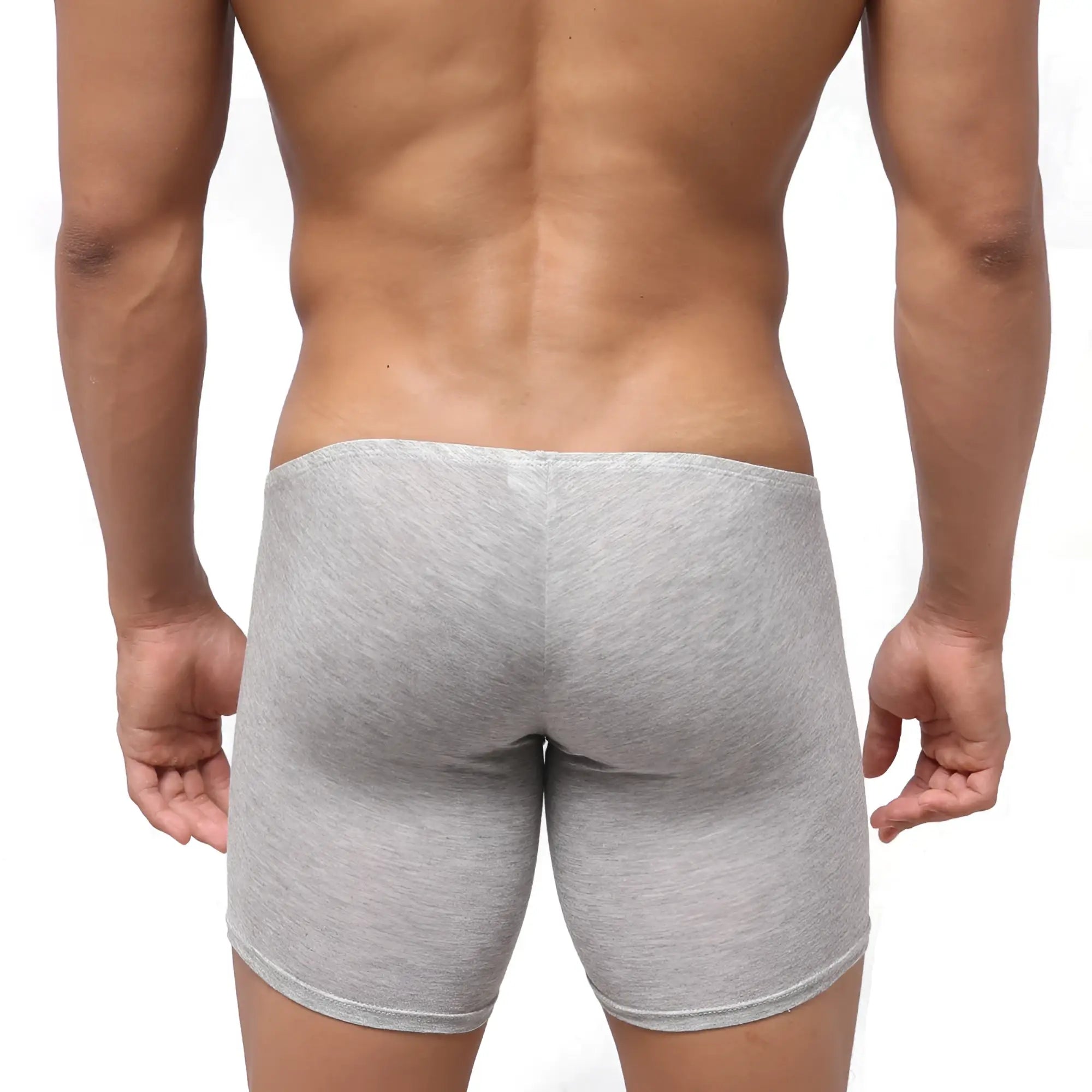 MetroMaleWear Minimo long boxer gray briefs with gray heathered fabric and a snug form-fitting design