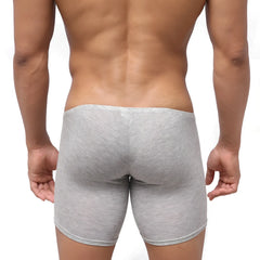 MetroMaleWear Minimo long boxer gray briefs with gray heathered fabric and a snug form-fitting design