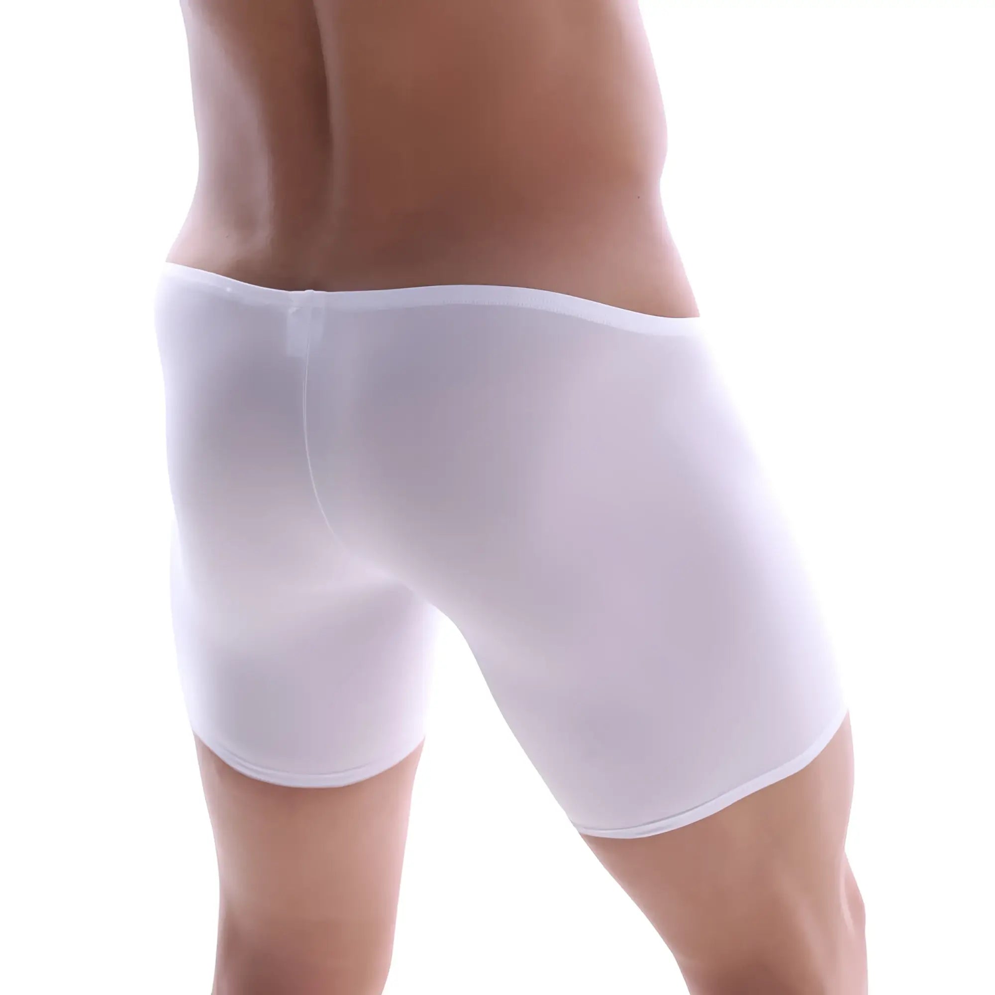 MetroMaleWear minimo long boxer white 2034-00 sheer white mesh briefs with smooth form fitting design
