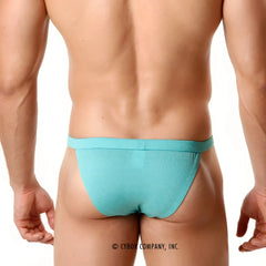 Metro malewear modern bikini green 4004-07 teal glittery briefs with sparkling fabric detailing