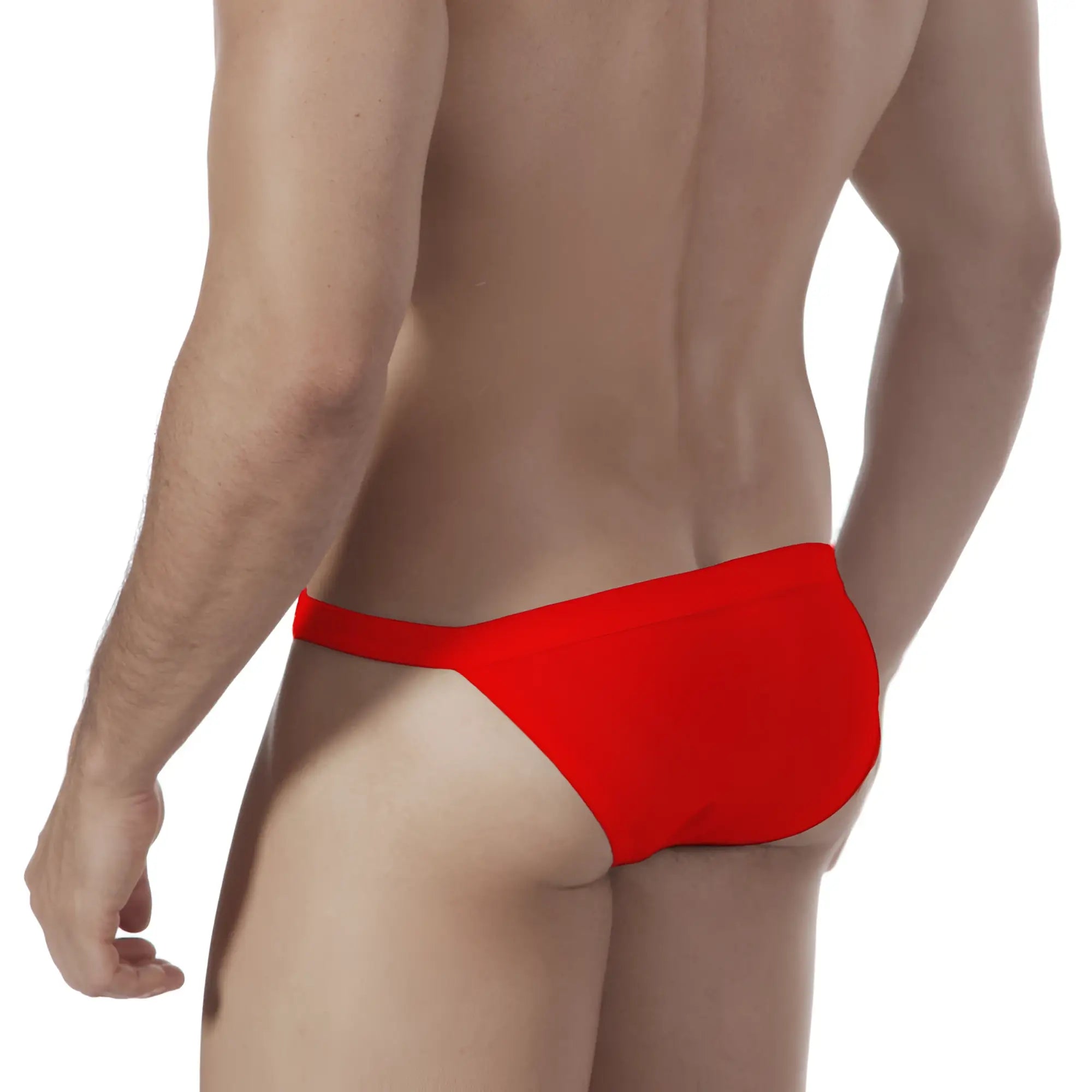 MetroMaleWear modern bikini red 4004-12 bright red form-fitting swim trunks with sleek minimalist design