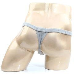Gray cotton thong with modern pouch design displayed on mannequin from MetroMaleWear Jasper 4002-09 collection