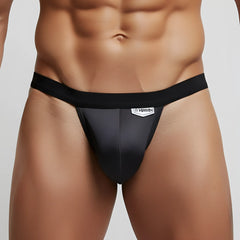 MetroMaleWear modernizing thong charcoal 3002-11 black satin briefs with a sleek form-fitting design and subtle sheen