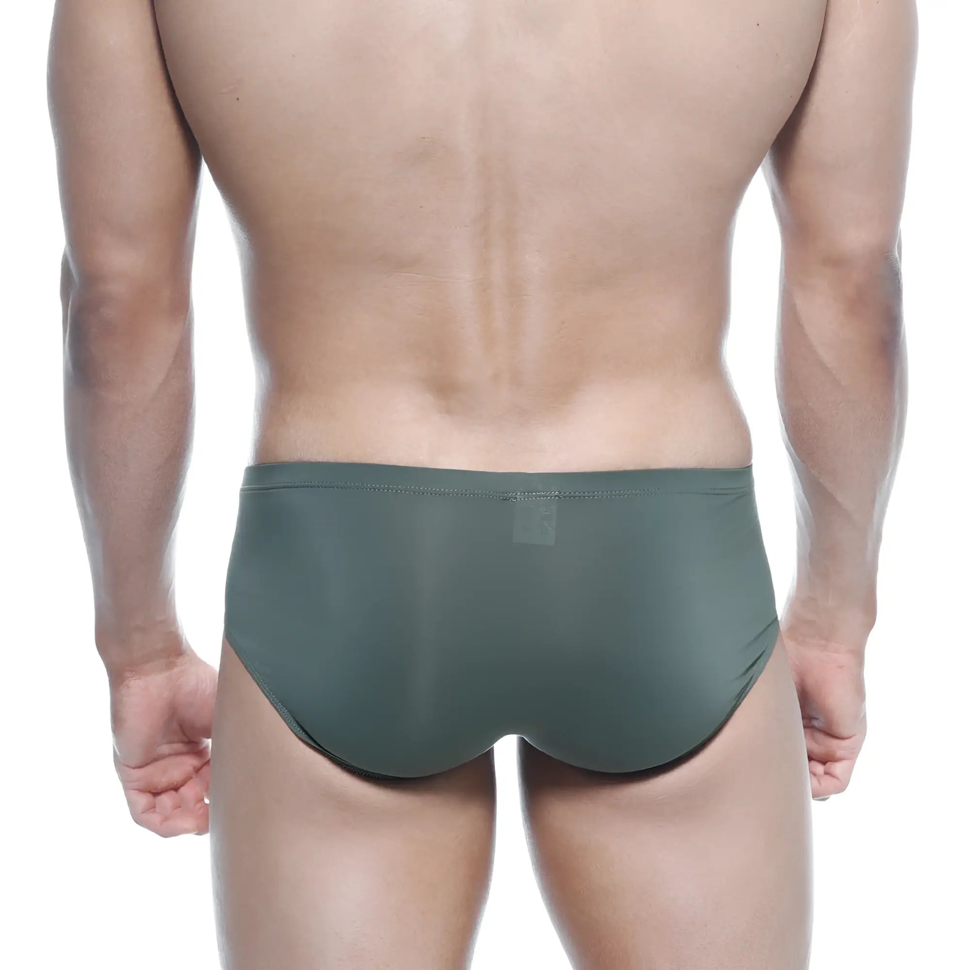 Olive green seamless briefs metro male wear mojito bikini green 1006-26 showing smooth fabric and comfortable fit