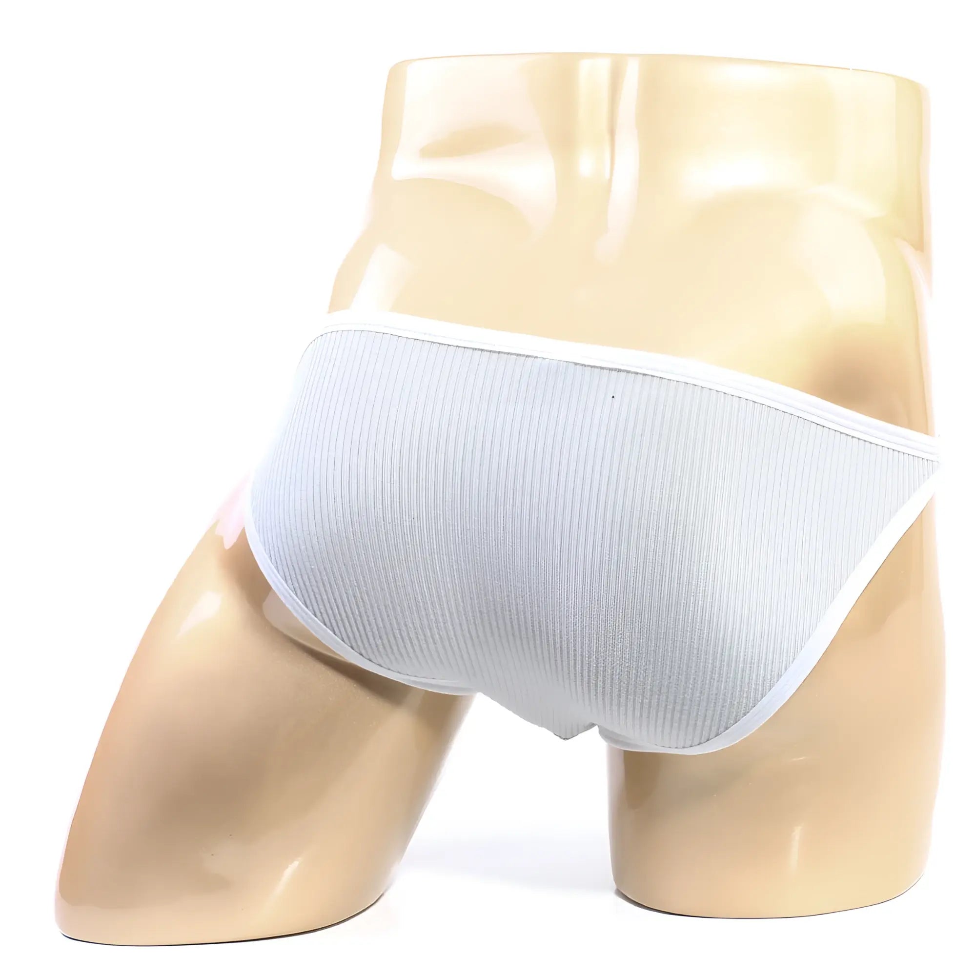 White ribbed cotton briefs with a clean minimalist design from MetroMaleWear Moreno Bikini Gray 3607-10 product line