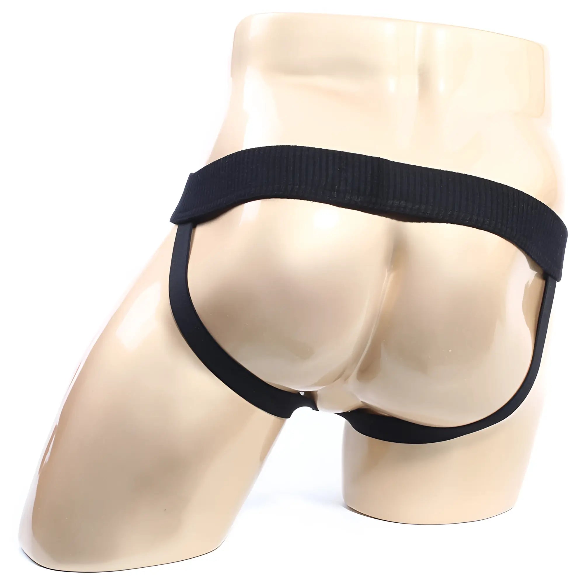 Black metro-malewear nacional jock strap briefs with elastic waistband and supportive contoured design