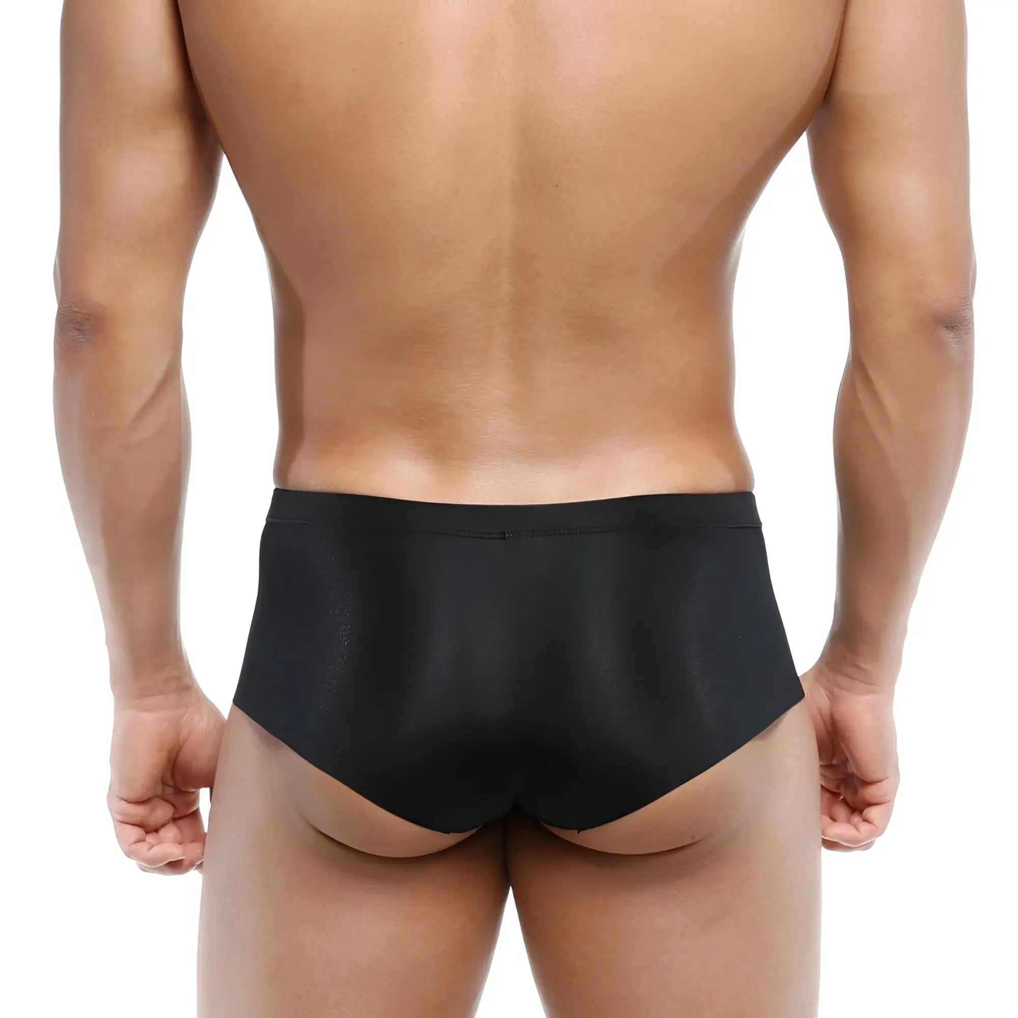 Black metro malewear naked trunk briefs with a sleek satin-like finish and form-fitting design 6313-20