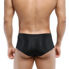 Black metro malewear naked trunk briefs with a sleek satin-like finish and form-fitting design 6313-20