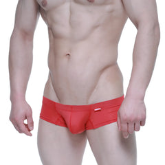Red metro male wear nano short boxer briefs 7113-12 with snug fit and small brand tag on waistband