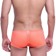 Orange mesh briefs from MetroMaleWear neon boxer 1222-14 featuring breathable mesh fabric for comfort