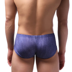 Blue denim-textured men’s briefs metroMalewear oscar boxer denim 2125-60 front view
