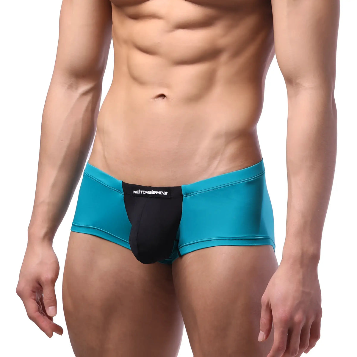 Teal and black MetroMaleWear Oscar boxer briefs with central pouch design for comfortable everyday wear