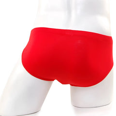 Red briefs metro male wear oslo hip brief red 5123-12 displayed on a mannequin front view