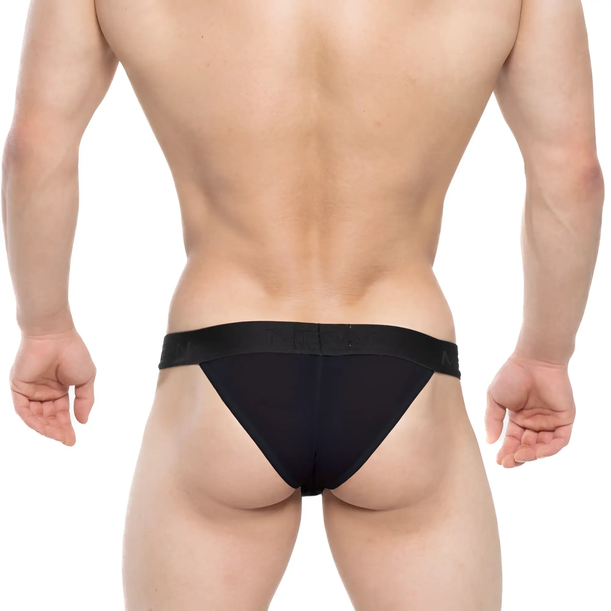 MetroMaleWear Ostion Bikini black briefs with smooth stretchy fabric and elastic waistband for comfortable fit