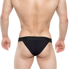 MetroMaleWear Ostion Bikini black briefs with smooth stretchy fabric and elastic waistband for comfortable fit