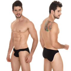 Black briefs metro male wear perfect scene askin bikini with smooth form-fitting design in black