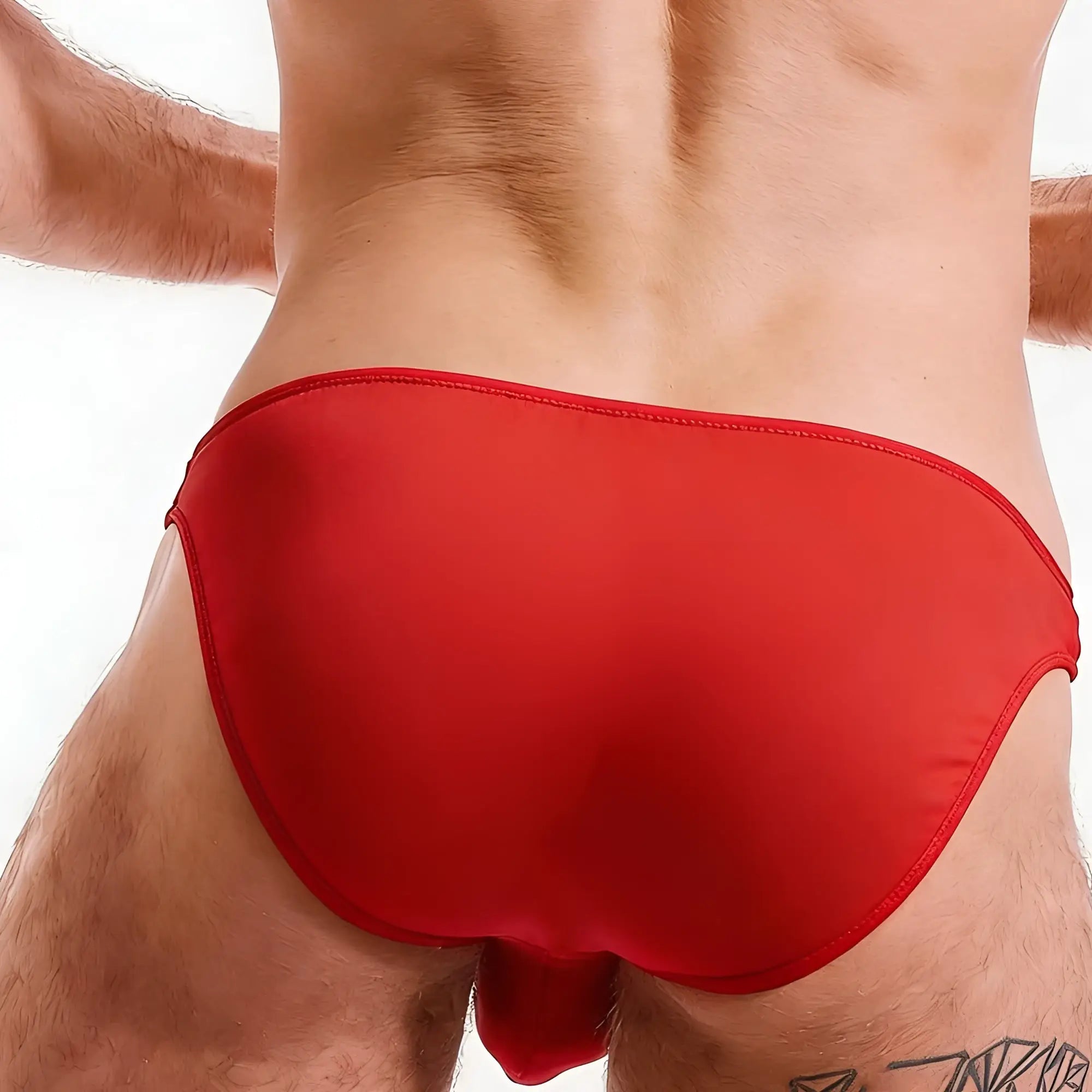 MetroMalewear perfect scene cotton bikini swim trunks in red with smooth texture snug fit and clean stitching