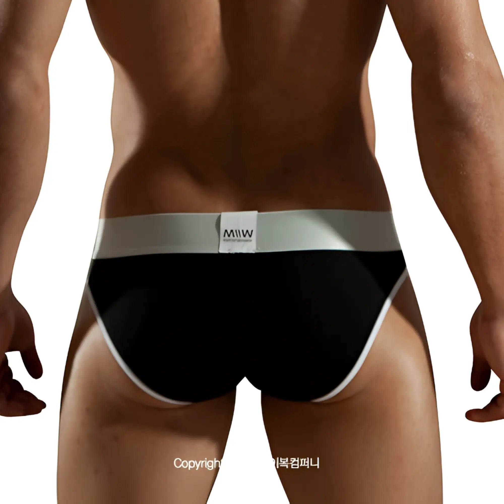 MetroMaleWear perfect scene black hip briefs with white waistband and trim featuring miw logo label